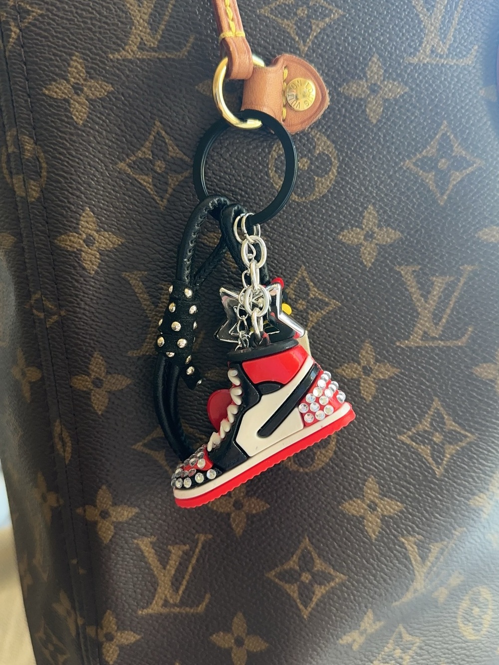 Christian louboutine  inspired Sneaker Keychain Bag Charm